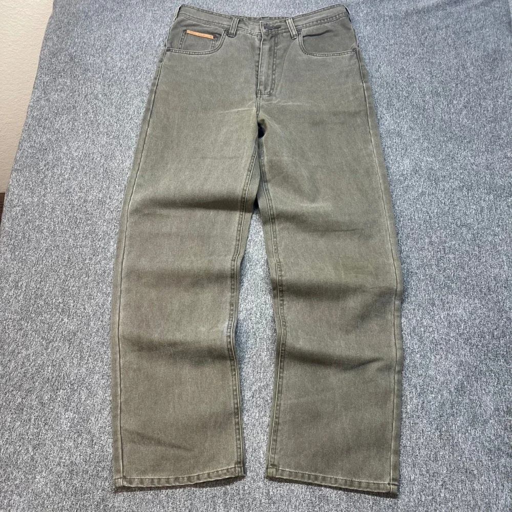 Orvis Sporting Traditions Men Olive Green Canvas Straight Leg Pants Size 32 000